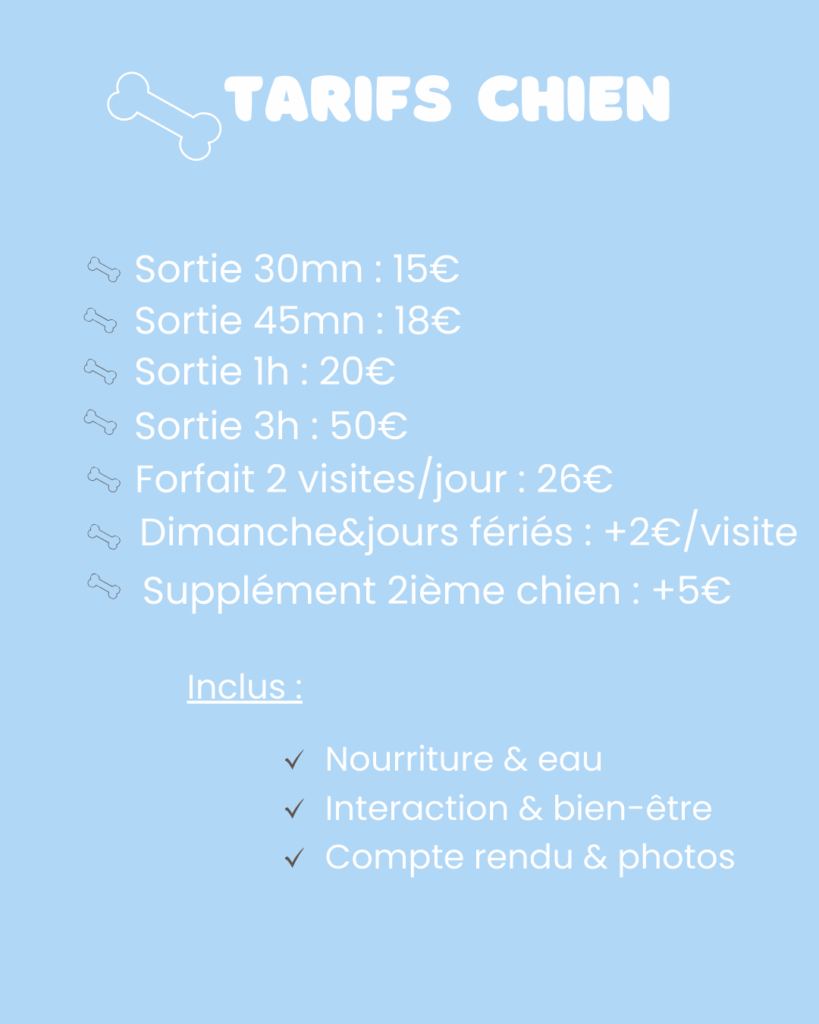 Tarifs Pet sitting chien Montpellier et alentours par La Main à la Patte